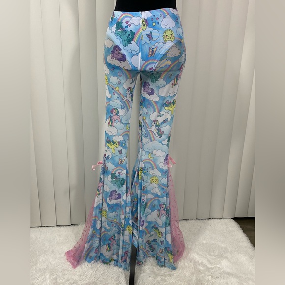 Dolls Kill Pants - 💔SOLD💔 DOLLS KILL x MY LITTLE PONY Chaser Stretch Mesh Flare Pants High Waist